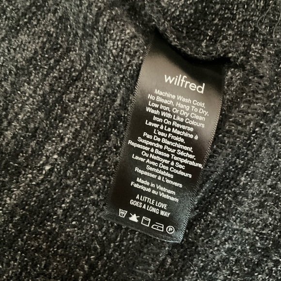 Aritzia Wilfred Diderot Sweater Open-Front Cocoon Cardigan Space Dye Black Small - Picture 15 of 16